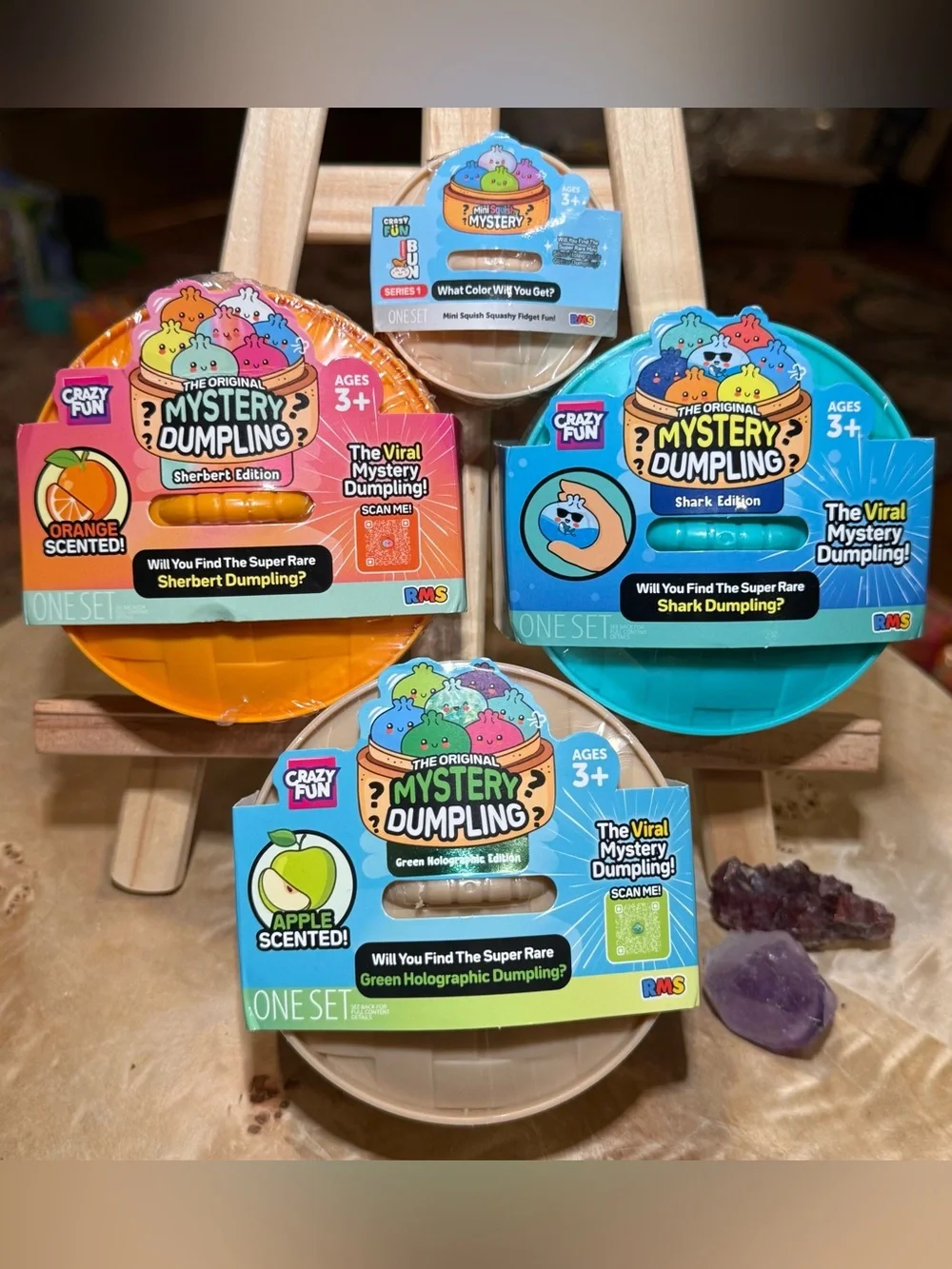 RMS Mystery Dumpling Bundle Shark Green Holo Sherbet Mini Viral Squishy - Picture 1 of 4